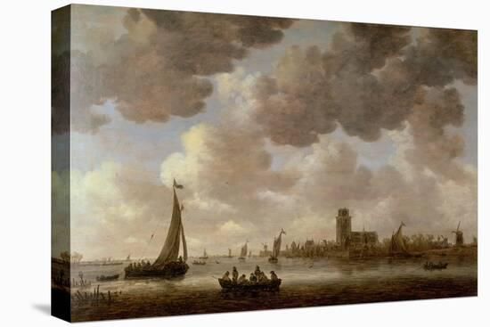 View of Dordrecht Downstream from the Grote Kerk, 1647 (Oil on Panel)-Jan Van Goyen-Stretched Canvas