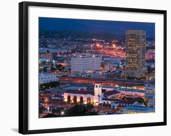 View of Downtown and Union Station from Los Angeles City Hall, Los Angeles, California, USA-Walter Bibikow-Framed Photographic Print