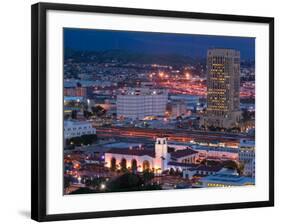 View of Downtown and Union Station from Los Angeles City Hall, Los Angeles, California, USA-Walter Bibikow-Framed Photographic Print