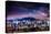 View of Downtown Cityscape and Seoul Tower with Milky Way in Seoul, South Korea.-Guitar photographer-Stretched Canvas