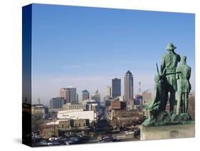 View of Downtown from State Capitol, Des Moines, Iowa, USA-Michael Snell-Stretched Canvas