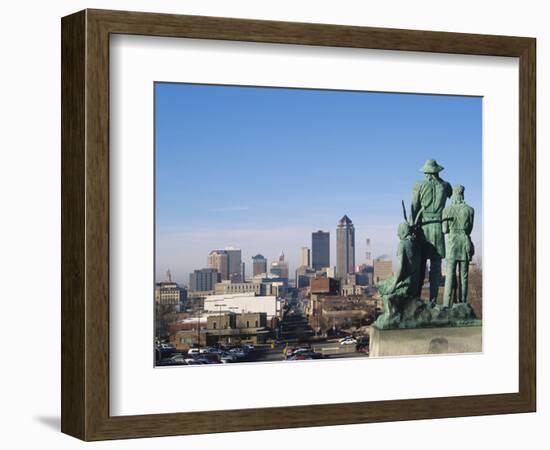 View of Downtown from State Capitol, Des Moines, Iowa, USA-Michael Snell-Framed Photographic Print