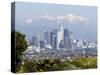 View of Downtown Los Angeles Looking Towards San Bernardino Mountains, California, USA-Ethel Davies-Stretched Canvas