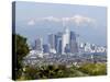 View of Downtown Los Angeles Looking Towards San Bernardino Mountains, California, USA-Ethel Davies-Stretched Canvas