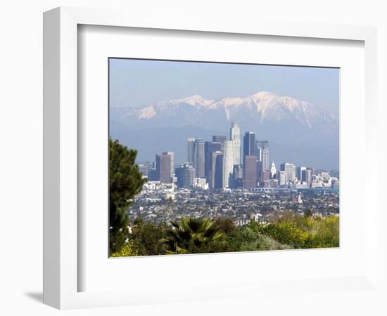 View of Downtown Los Angeles Looking Towards San Bernardino Mountains, California, USA-Ethel Davies-Framed Photographic Print