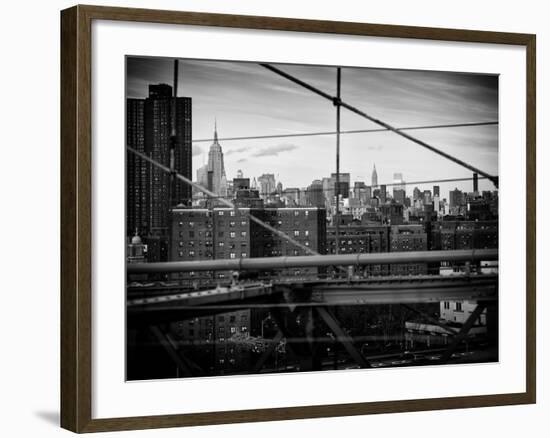 View of Downtown Manhattan from the Brooklyn Bridge-Philippe Hugonnard-Framed Photographic Print