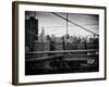 View of Downtown Manhattan from the Brooklyn Bridge-Philippe Hugonnard-Framed Photographic Print