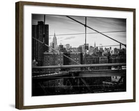 View of Downtown Manhattan from the Brooklyn Bridge-Philippe Hugonnard-Framed Photographic Print