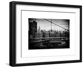 View of Downtown Manhattan from the Brooklyn Bridge-Philippe Hugonnard-Framed Art Print