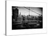 View of Downtown Manhattan from the Brooklyn Bridge-Philippe Hugonnard-Stretched Canvas