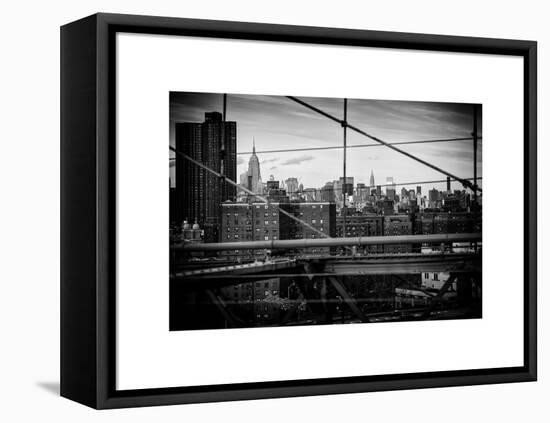 View of Downtown Manhattan from the Brooklyn Bridge-Philippe Hugonnard-Framed Stretched Canvas