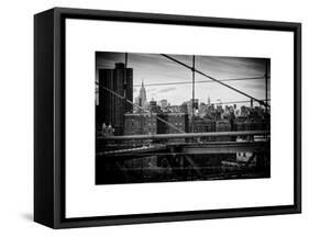 View of Downtown Manhattan from the Brooklyn Bridge-Philippe Hugonnard-Framed Stretched Canvas