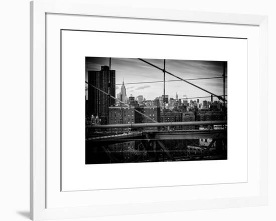 View of Downtown Manhattan from the Brooklyn Bridge-Philippe Hugonnard-Framed Art Print