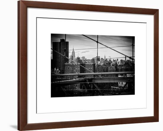 View of Downtown Manhattan from the Brooklyn Bridge-Philippe Hugonnard-Framed Art Print