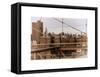 View of Downtown Manhattan from the Brooklyn Bridge-Philippe Hugonnard-Framed Stretched Canvas