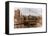 View of Downtown Manhattan from the Brooklyn Bridge-Philippe Hugonnard-Framed Stretched Canvas