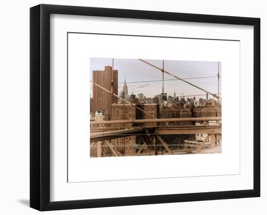 View of Downtown Manhattan from the Brooklyn Bridge-Philippe Hugonnard-Framed Art Print