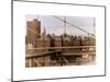 View of Downtown Manhattan from the Brooklyn Bridge-Philippe Hugonnard-Mounted Art Print