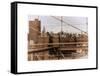 View of Downtown Manhattan from the Brooklyn Bridge-Philippe Hugonnard-Framed Stretched Canvas