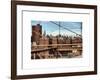 View of Downtown Manhattan from the Brooklyn Bridge-Philippe Hugonnard-Framed Art Print