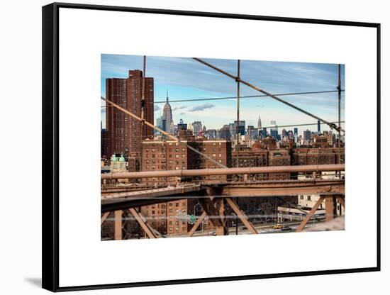 View of Downtown Manhattan from the Brooklyn Bridge-Philippe Hugonnard-Framed Stretched Canvas