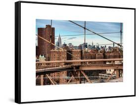 View of Downtown Manhattan from the Brooklyn Bridge-Philippe Hugonnard-Framed Stretched Canvas