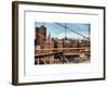 View of Downtown Manhattan from the Brooklyn Bridge-Philippe Hugonnard-Framed Art Print