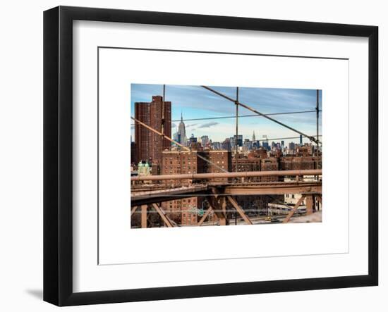 View of Downtown Manhattan from the Brooklyn Bridge-Philippe Hugonnard-Framed Art Print