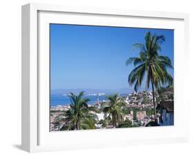 View of Downtown Puerto Vallarta and the Bay of Banderas, Mexico-Merrill Images-Framed Premium Photographic Print