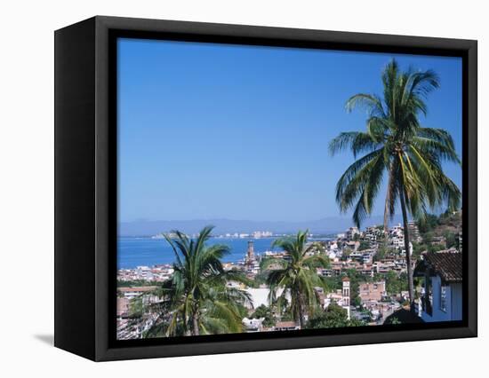 View of Downtown Puerto Vallarta and the Bay of Banderas, Mexico-Merrill Images-Framed Stretched Canvas