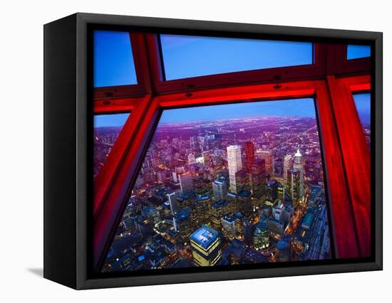 View of Downtown Toronto Skyline Taken From Cn Tower, Toronto, Ontario, Canada, North America-Donald Nausbaum-Framed Stretched Canvas