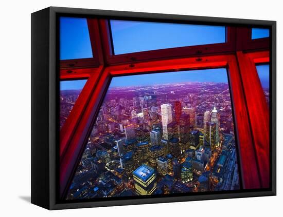View of Downtown Toronto Skyline Taken From Cn Tower, Toronto, Ontario, Canada, North America-Donald Nausbaum-Framed Stretched Canvas