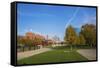 View of downtown, White River State Park, Indianapolis, Indiana, USA.-Anna Miller-Framed Stretched Canvas
