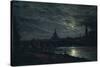 View of Dresden by Moonlight, 1839-Johan Christian Clausen Dahl-Stretched Canvas