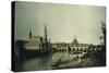 View of Dresden from Right Bank of Elbe Beneath Augustus Bridge-Bernardo Bellotto-Stretched Canvas