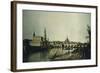 View of Dresden from Right Bank of Elbe Beneath Augustus Bridge-Bernardo Bellotto-Framed Giclee Print