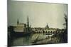 View of Dresden from Right Bank of Elbe Beneath Augustus Bridge-Bernardo Bellotto-Mounted Giclee Print