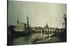 View of Dresden from Right Bank of Elbe Beneath Augustus Bridge-Bernardo Bellotto-Stretched Canvas