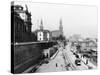 View of Dresden from the Bruehlsche Terrasse on the Katholische Hofkirche, circa 1910-Jousset-Stretched Canvas