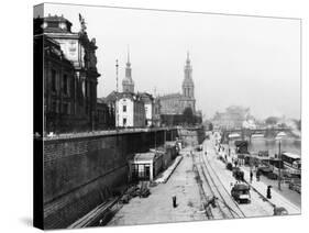 View of Dresden from the Bruehlsche Terrasse on the Katholische Hofkirche, circa 1910-Jousset-Stretched Canvas