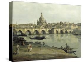 View of Dresden from the Right Bank of the River Elbe Downriver of the Augustusbruecke, 1748-Canaletto-Stretched Canvas