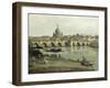 View of Dresden from the Right Bank of the River Elbe Downriver of the Augustusbruecke, 1748-Canaletto-Framed Giclee Print