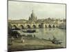 View of Dresden from the Right Bank of the River Elbe Downriver of the Augustusbruecke, 1748-Canaletto-Mounted Giclee Print