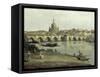 View of Dresden from the Right Bank of the River Elbe Downriver of the Augustusbruecke, 1748-Canaletto-Framed Stretched Canvas