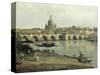 View of Dresden from the Right Bank of the River Elbe Downriver of the Augustusbruecke, 1748-Canaletto-Stretched Canvas