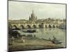 View of Dresden from the Right Bank of the River Elbe Downriver of the Augustusbruecke, 1748-Canaletto-Mounted Giclee Print