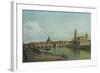 View of Dresden from the Right Bank of the River Elbe Upriver of the Augustusbruecke, 1747-Canaletto-Framed Giclee Print