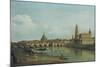 View of Dresden from the Right Bank of the River Elbe Upriver of the Augustusbruecke, 1747-Canaletto-Mounted Giclee Print