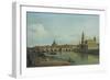 View of Dresden from the Right Bank of the River Elbe Upriver of the Augustusbruecke, 1747-Canaletto-Framed Giclee Print