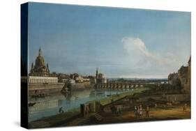 View of Dresden with the Frauenkirche at Left, 1747-Bernardo Bellotto-Stretched Canvas